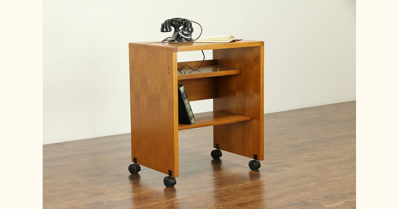 teak printer stand