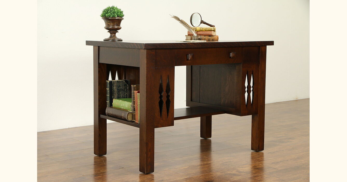 oak library desk