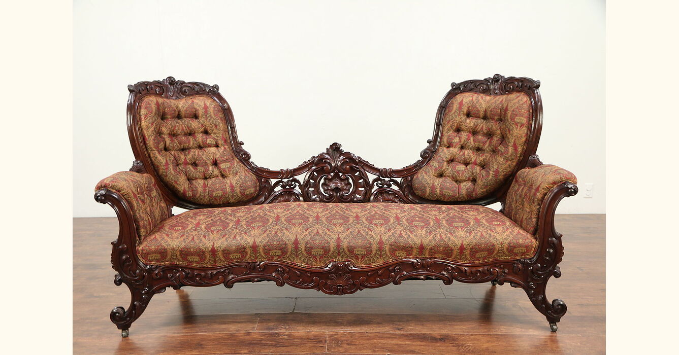 antique wood carved sofa