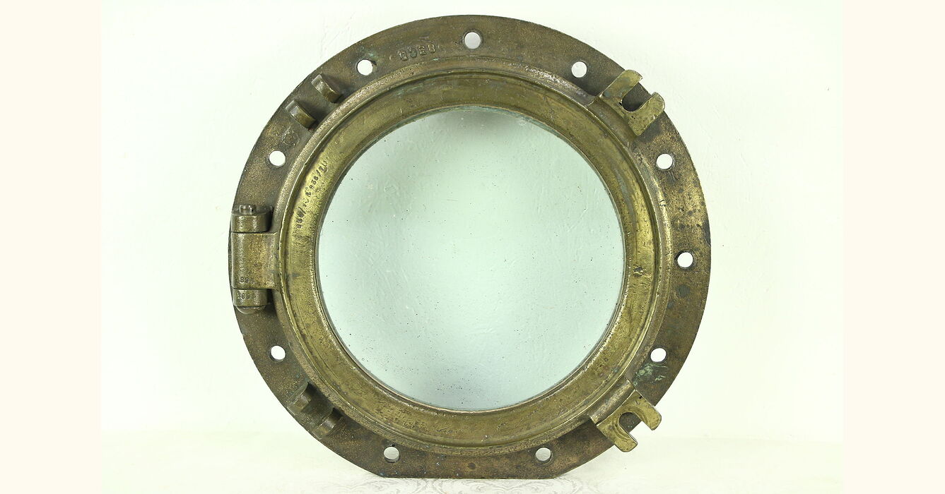 Brass Ship Porthole, Antique Nautical Salvage