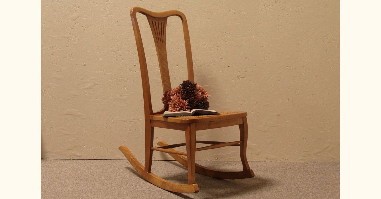 antique birdseye maple rocking chair