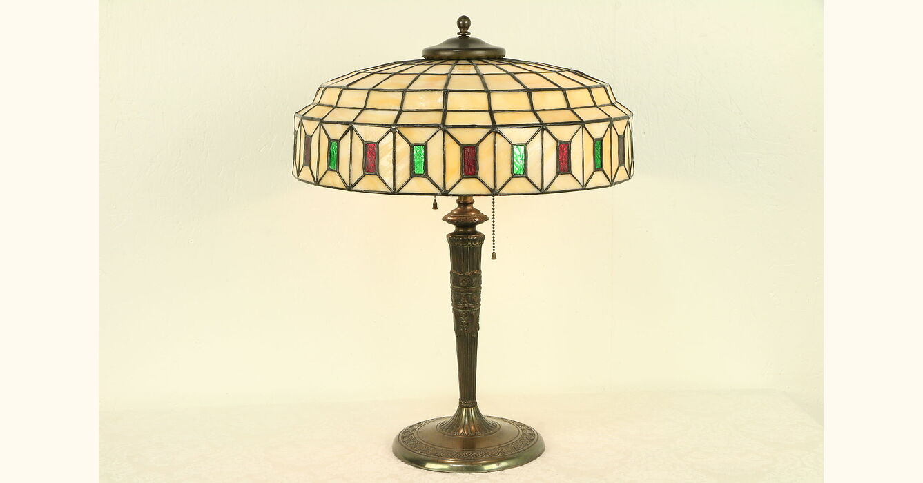 antique leaded glass lamps for sale