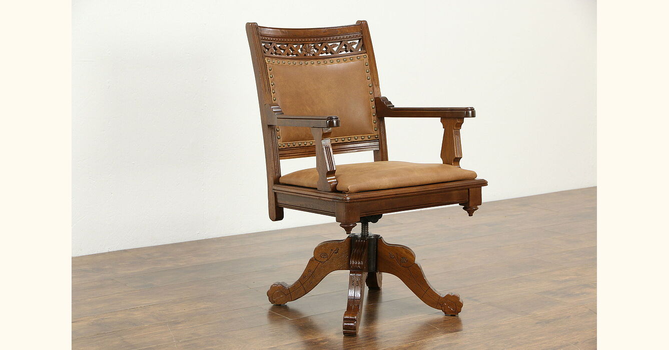 antique walnut desk chair