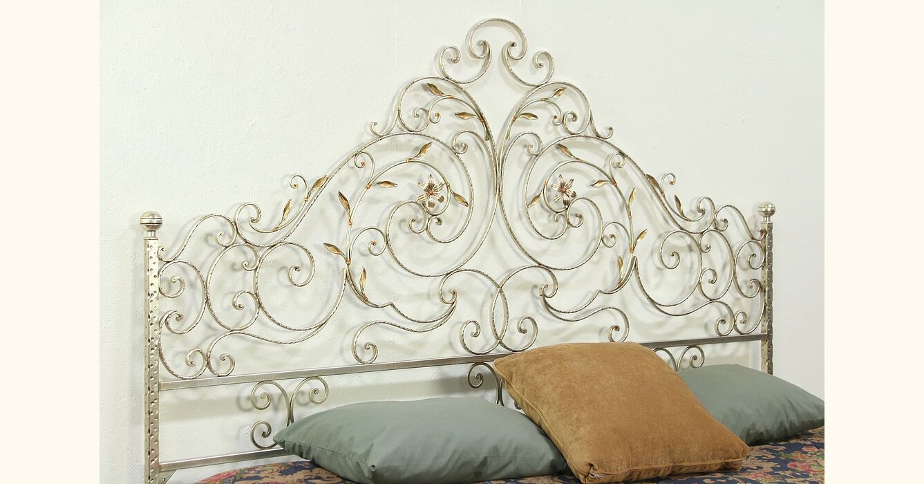 antique pewter headboard