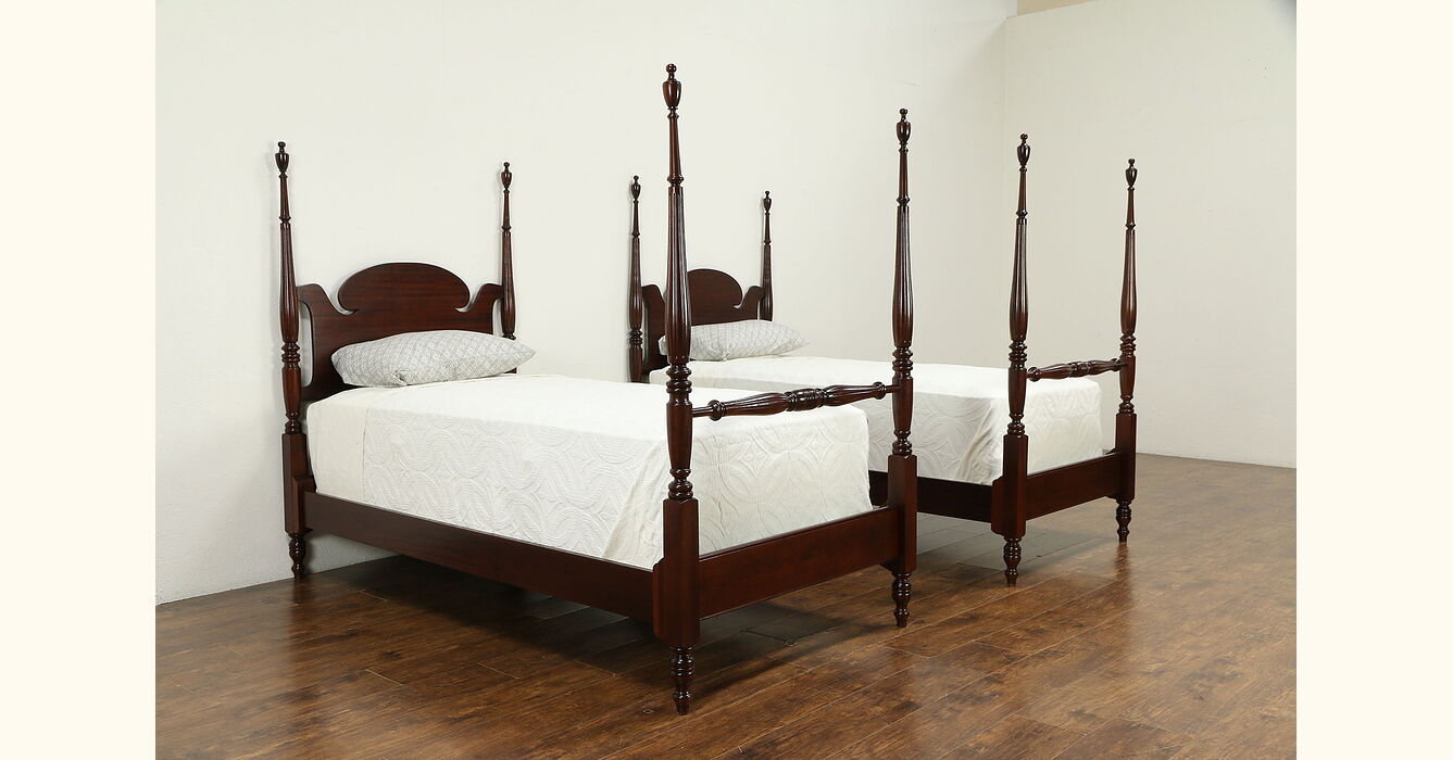 antique mahogany twin beds