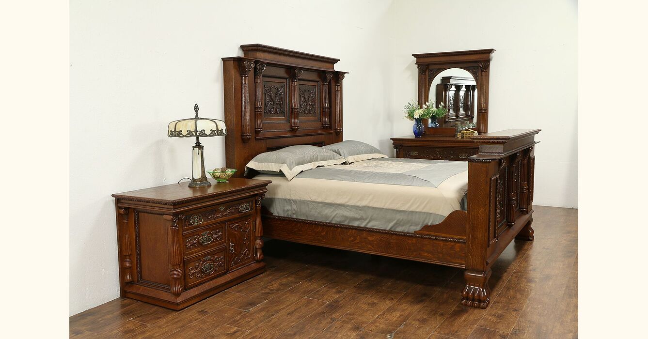 antique king bedroom set