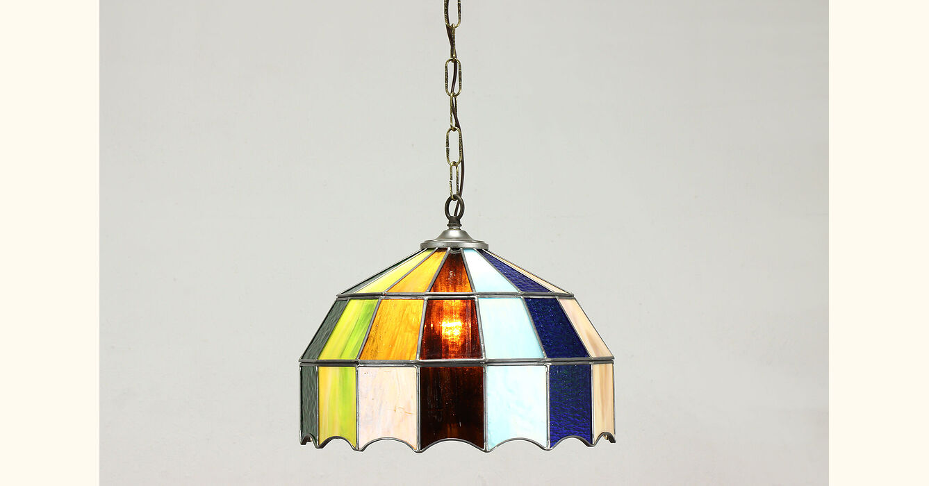 leaded glass ceiling light