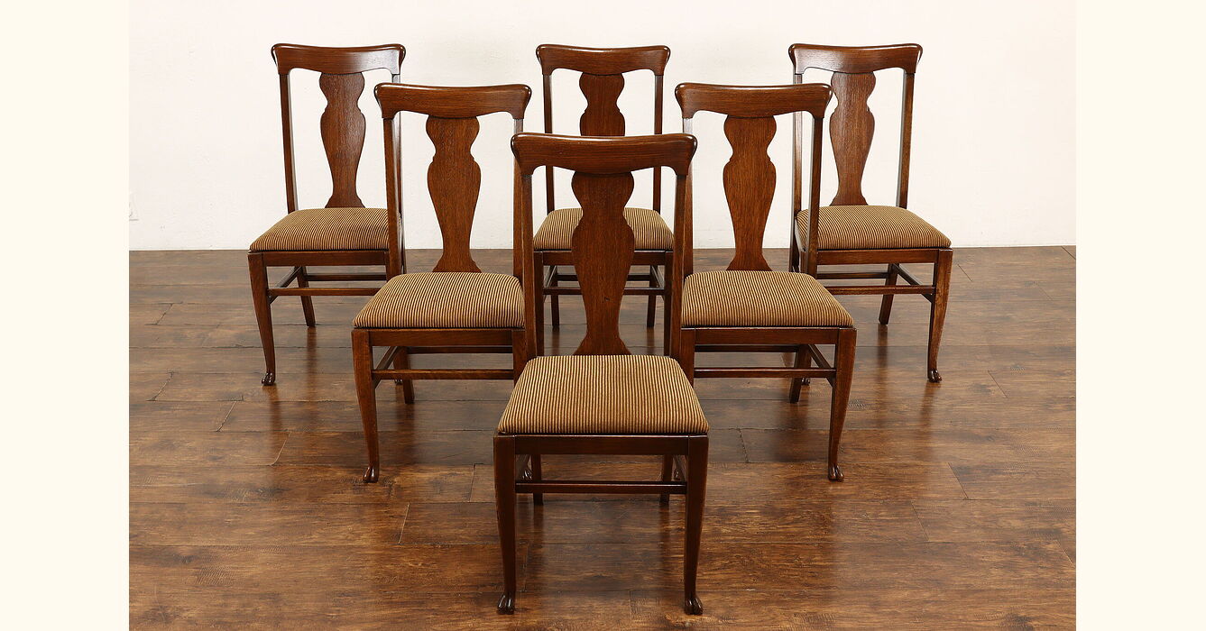 edwardian oak dining chairs